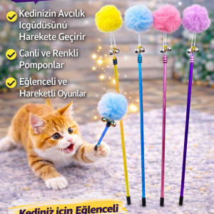 203580-CATLİFE KEDİLER İÇİN OYUNCAK OLTA ZİLLİ 48CM