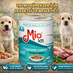 Mio Puppy Tavuklu ve Hindili Et Parçacıklı 415 gr Yavru Köpek Konserve Maması