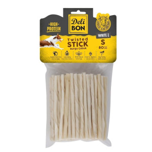 Delibon Burgu Çubuk Köpek Ödül Maması İnce 80 Adet Beyaz