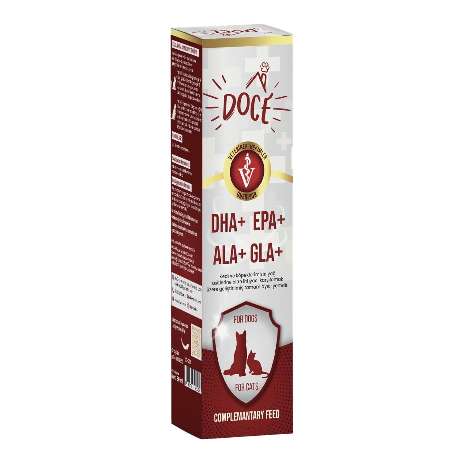 Doce DHA + EPA + ALA + GLA Kedi ve Köpek Tamamlayıcı Yemi