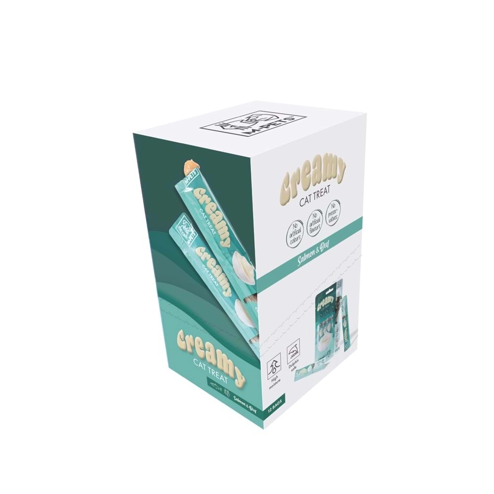 M-PETS CREAMY SOMON BALIKLI BİFTEKLİ KEDİ ÖDÜLÜ 4X15GR