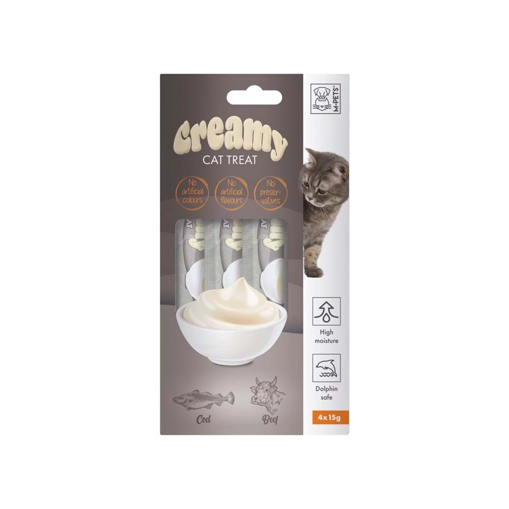 M-PETS CREAMY MORİNA BALIKLI BİFTEKLİ KEDİ ÖDÜLÜ 4X15GR