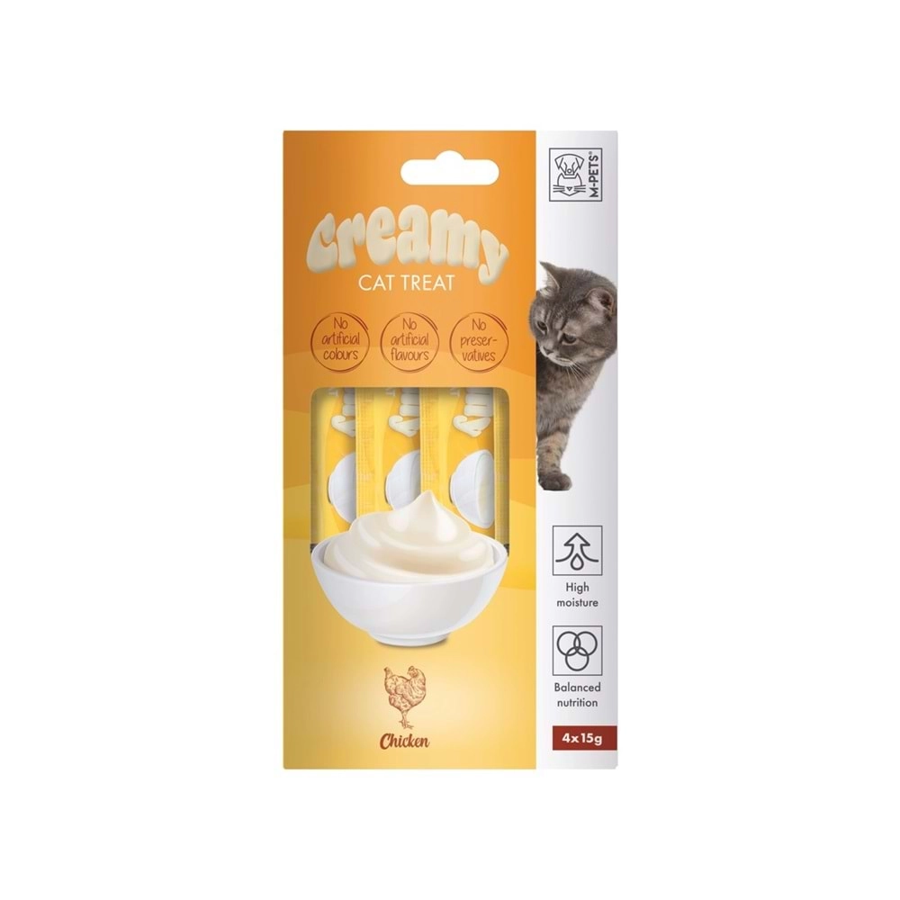 M-PETS CREAMY TAVUKLU KEDİ ÖDÜLÜ 4X15GR