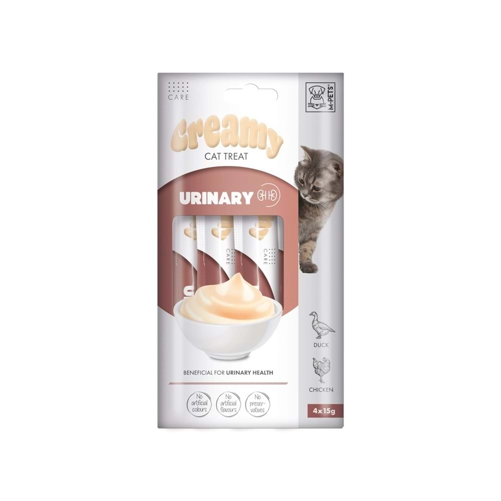 M-PETS URINARY FONKSİYONEL CREAMY KEDİ ÖDÜLÜ 4X15GR