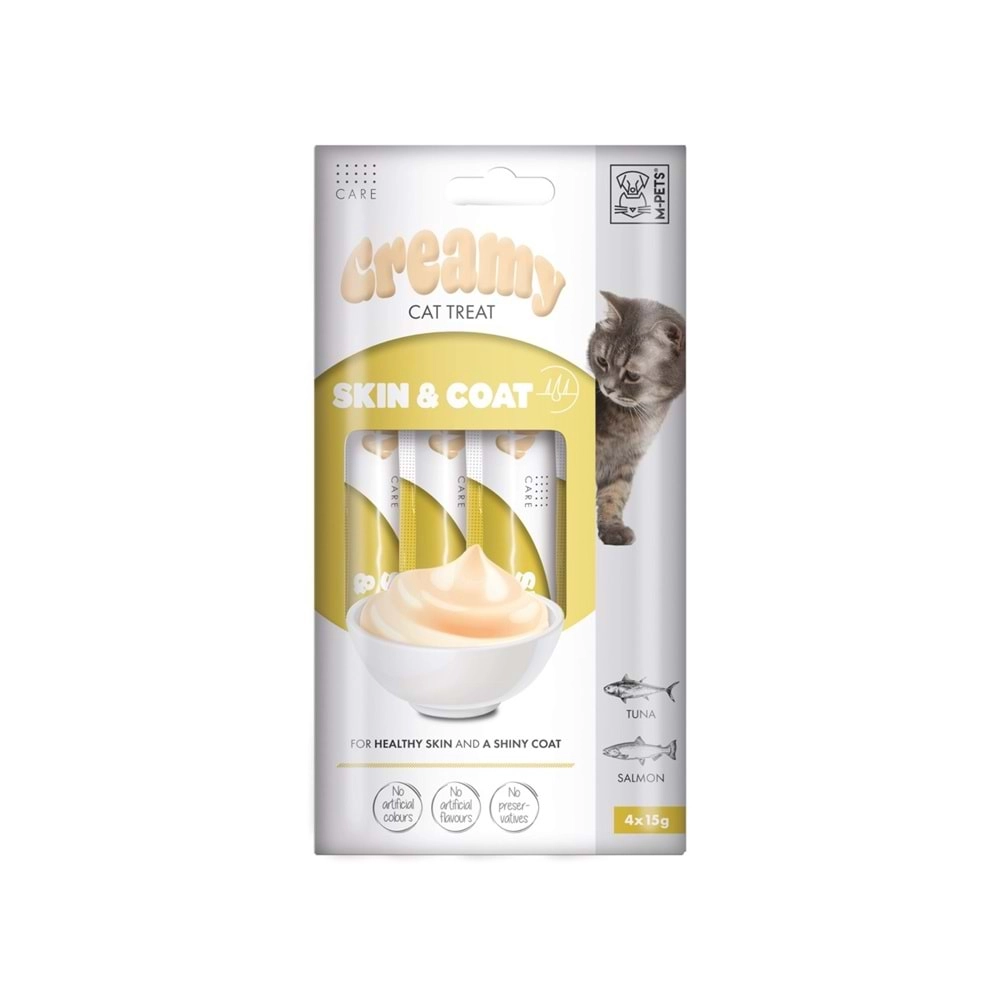 M-PETS SKIN & COAT FONKSİYONEL CREAMY KEDİ ÖDÜLÜ 4X15GR
