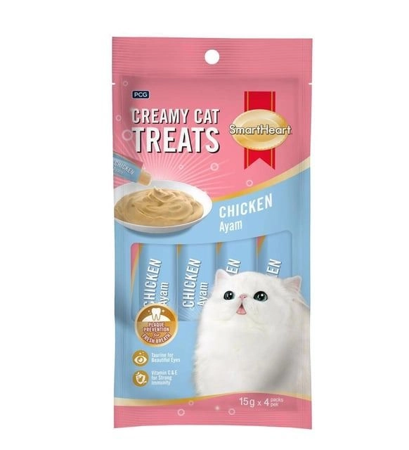SMART HEART TAVUK KREMA KEDİ ÖDÜL 4x15gr