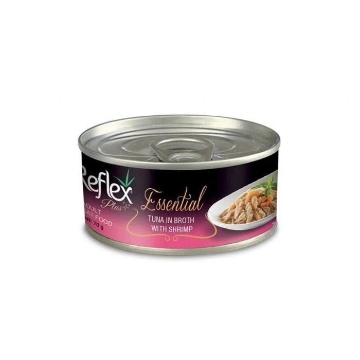 REFLEX PLUS ESSENTIAL TON BALIKLI VE KARİDESLİ ET SUYU İÇİNDE 70 GR