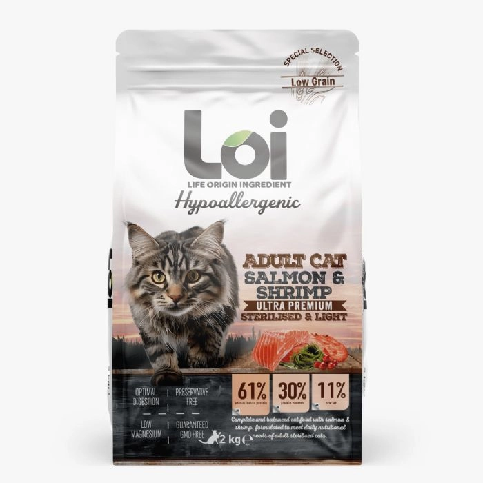 LOI YETİŞKİN KISIRLAŞTIRILMIŞ KEDİ SOMON VE KARİDES 2 KG