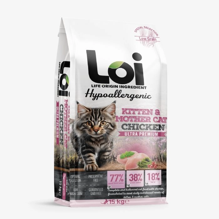 LOI YAVRU KEDİ MAMASI TAVUKLU 15 KG