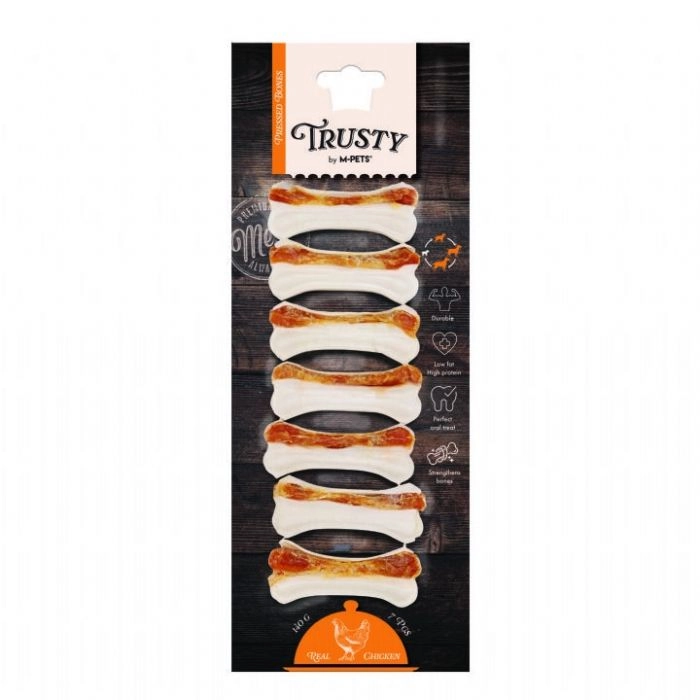M-PETS TRUSTY CHICKEN PRESS KEMİK 7Lİ 140GR/7,7CM