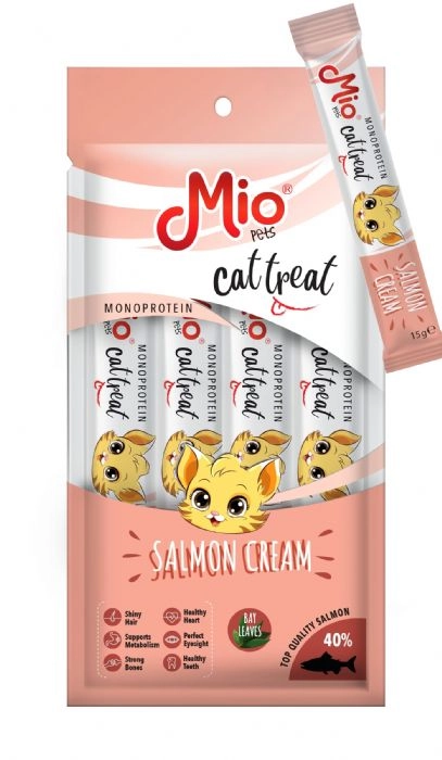 MİO KEDİ ÖDÜL KREMA -SOMONLU 15 G X 4