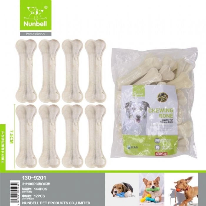 NUNBELL BEYAZ PRES KEMİK 7,5cm 15-20gr 100’lü