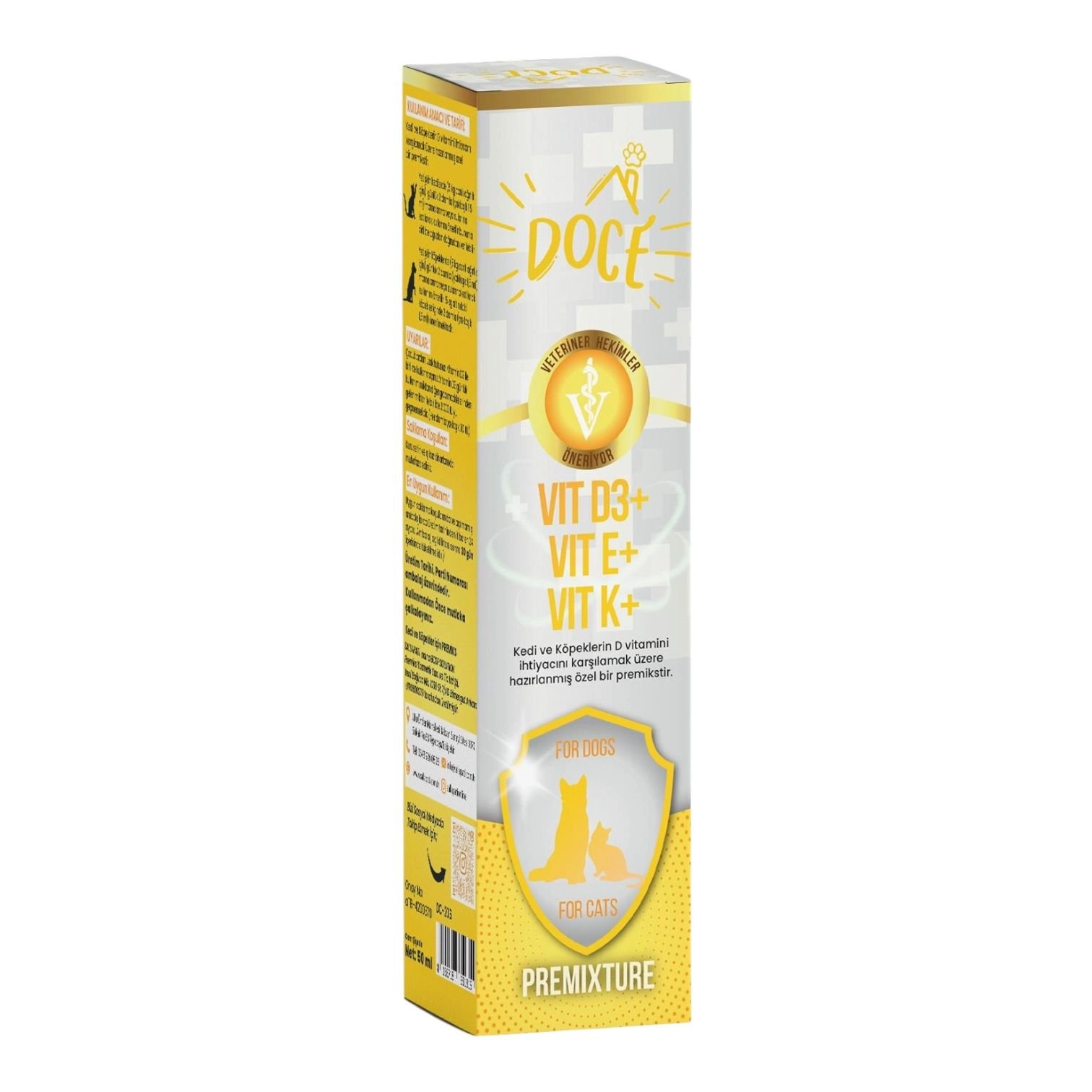 Doce Kedi Köpek Vit D3, Vit E, Vit K 50 ml
