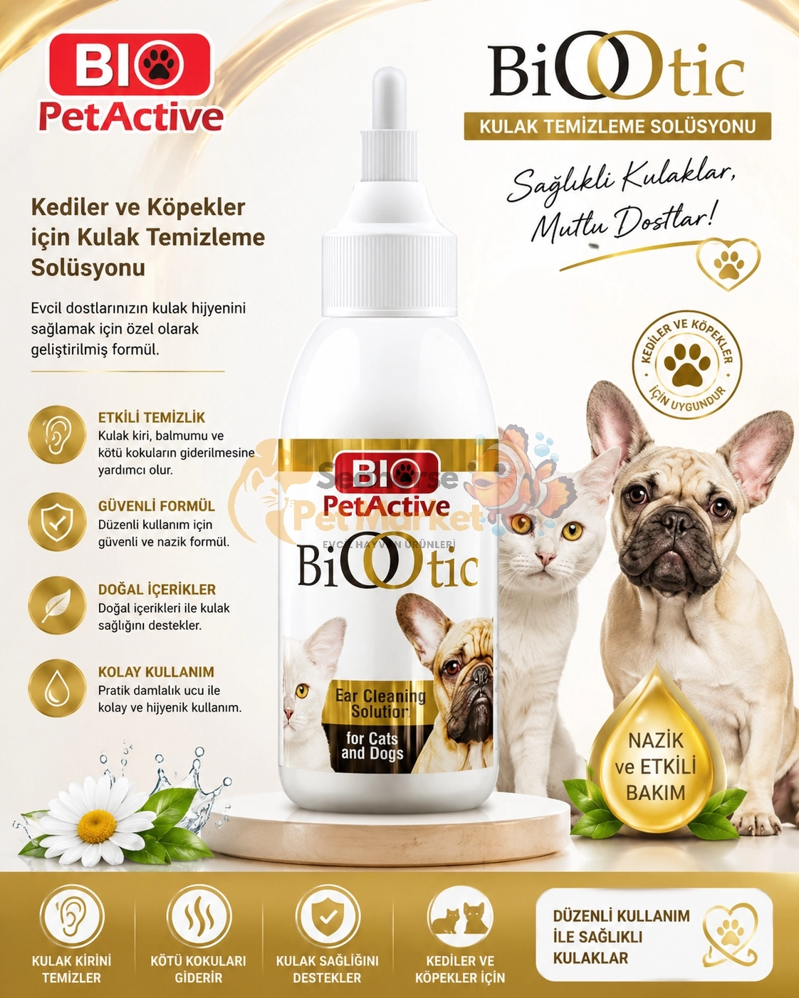 BİO PETACTİVE BİOOTİC KULAK TEMİZLEYİCİ 100ML