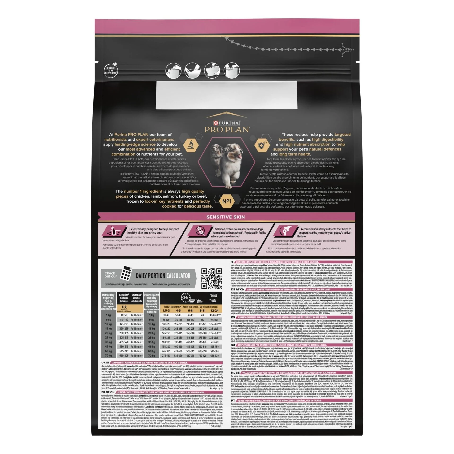 PRO PLAN 3 KG MEDIUM PUPPY SENSITIVE SALMON RICE