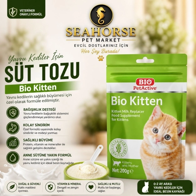 Bio Petactive Kitten Kedi Süt Tozu 200g