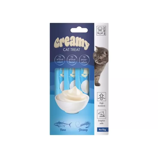 M-PETS CREAMY TON BALIKLI KARİDESLİ KEDİ ÖDÜLÜ 4X15GR