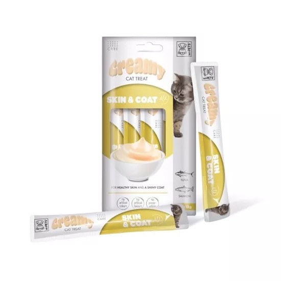 M-PETS SKIN & COAT FONKSİYONEL CREAMY KEDİ ÖDÜLÜ 4X15GR