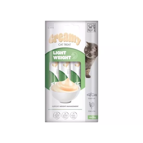 M-PETS LIGHT WEIGHT FONKSİYONEL CREAMY KEDİ ÖDÜLÜ 4X15GR