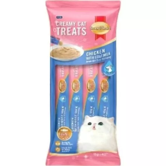 SMART HEART TAVUK İLE KEÇİ SÜTÜ KREMA KEDİ ÖDÜL 4x15gr