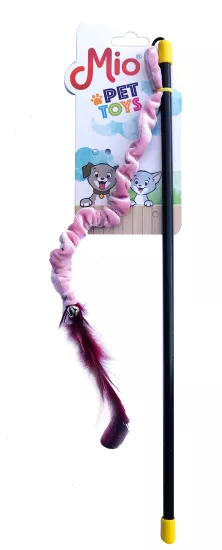 Mio Pet Toys Esnek Tüylü Zilli Kedi Oltası | İnteraktif Kedi Oyuncağı | Egzersiz ve Eğlence Çubuğu