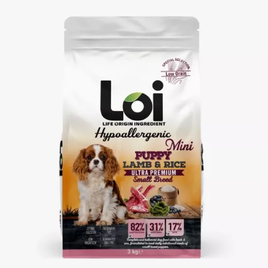 LOI MİNİ IRK YETİŞKİN KÖPEK KUZU ETLİ VE PİRİNÇLİ 3 KG