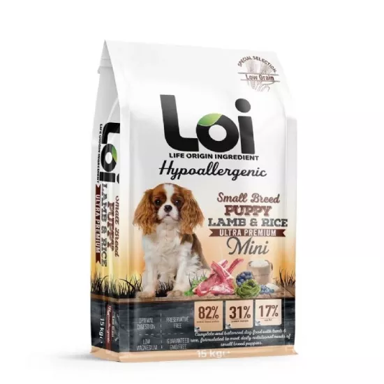 LOI MİNİ IRK YAVRU KÖPEK KUZU ETLİ VE PİRİNÇLİ 3 KG