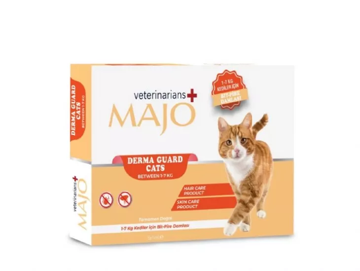 MAJO Derma Guard Cats 1-7 KG Bit & Pire Damlası 5x1 ml | Kediler İçin Spot-On Bakım Damlası