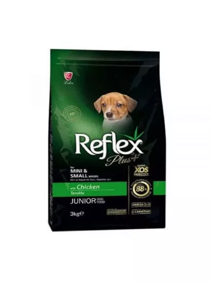 REFLEX PLUS KÜÇÜK VE MİNİ IRK YAVRU KÖPEKLER İÇİN TAVUKLU KÖPEK MAMASI 3 KG