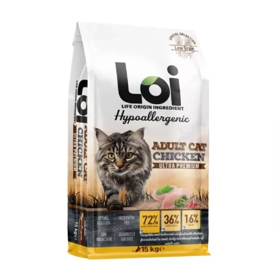 LOI YETİŞKİN KEDİ MAMASI TAVUKLU 15 KG