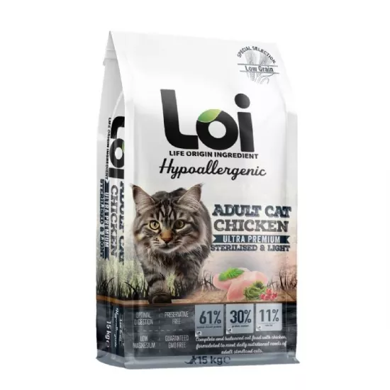LOI YETİŞKİN KISIR KEDİ TAVUKLU 15 KG