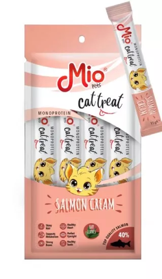 MİO KEDİ ÖDÜL KREMA -SOMONLU 15 G X 4