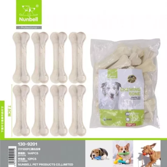 NUNBELL BEYAZ PRES KEMİK 7,5cm 15-20gr 100’lü