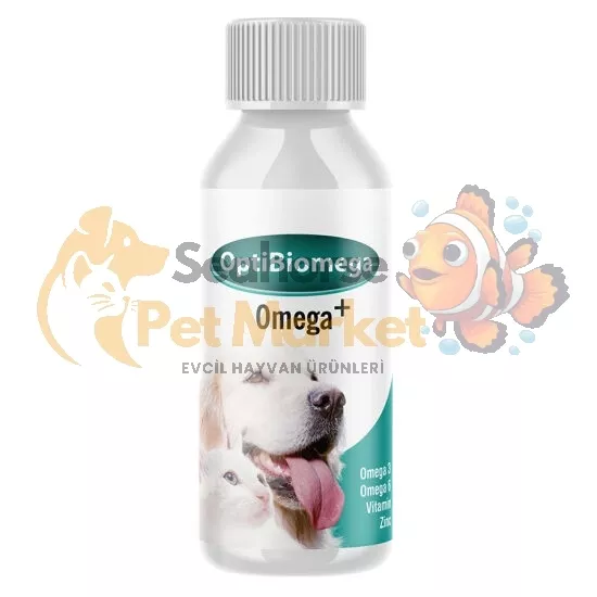 OptiBiomega Omega 3+6 Vitamin & Çinko 100 ML | Kedi ve Köpek Sıvı Besin Takviyesi