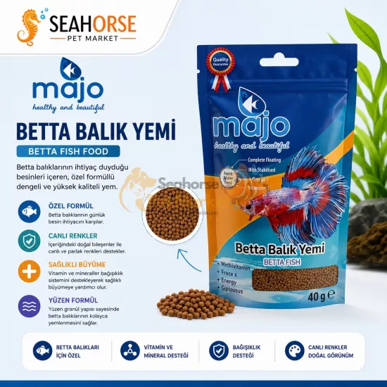 MAJO Betta Balık Yemi 40 gr – SEO Uyumlu Ürün İçeriği