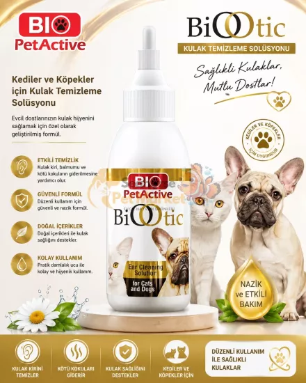 Bio PetActive BiOtic Kulak Temizleme Solüsyonu | Kedi ve Köpek Kulak Bakımı
