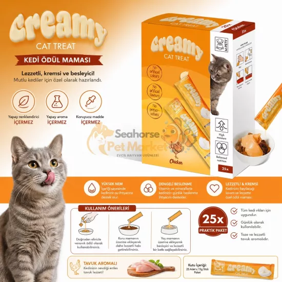 M-PETS CREAMY TAVUKLU KEDİ ÖDÜLÜ 25X15GR