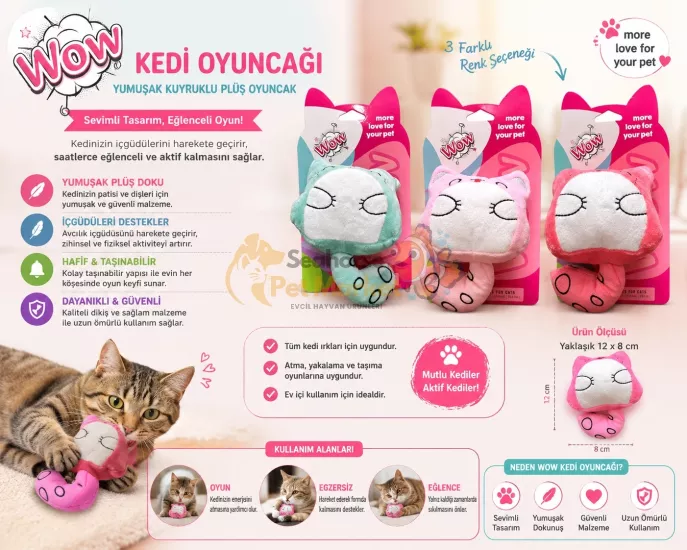 Yumuşak Kuyruklu Peluş Eğlenceli Kedi Oyuncağı