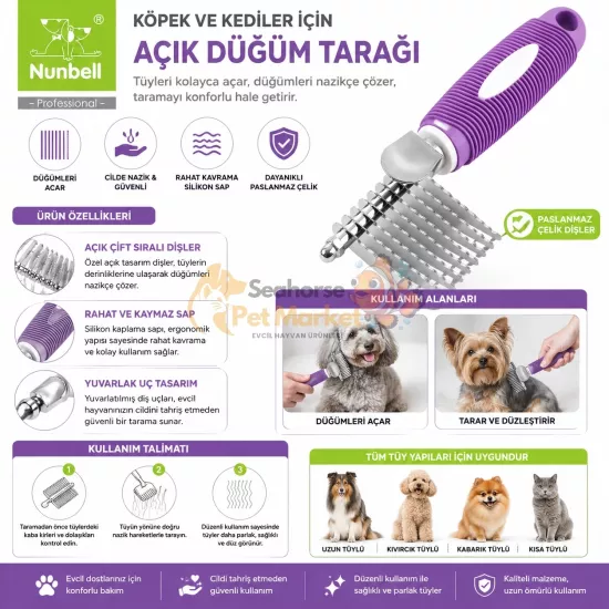 Nunbell Profesyonel Kitik Açıcı Tarak 