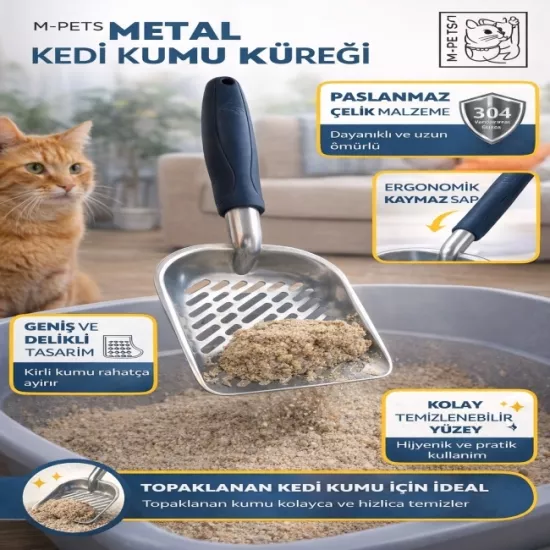Metal Kedi Kumu Küreği | Paslanmaz Çelik Dayanıklı Kum Küreği