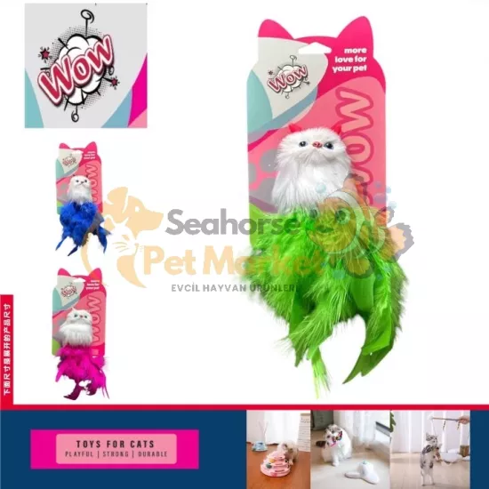 WOW Tüylü Peluş Kedi Oyuncağı Renkli Kedi Oyuncağı
